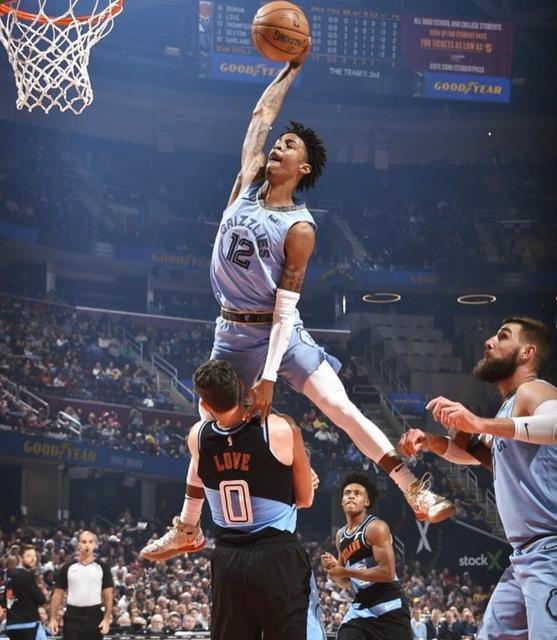  莫兰特劲爆扣篮集锦灰熊大胜马刺斩获四连胜